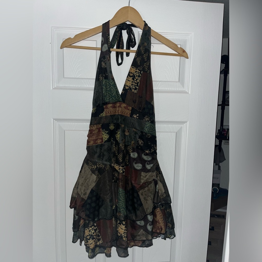 Patchwork Halter Dress - image 1